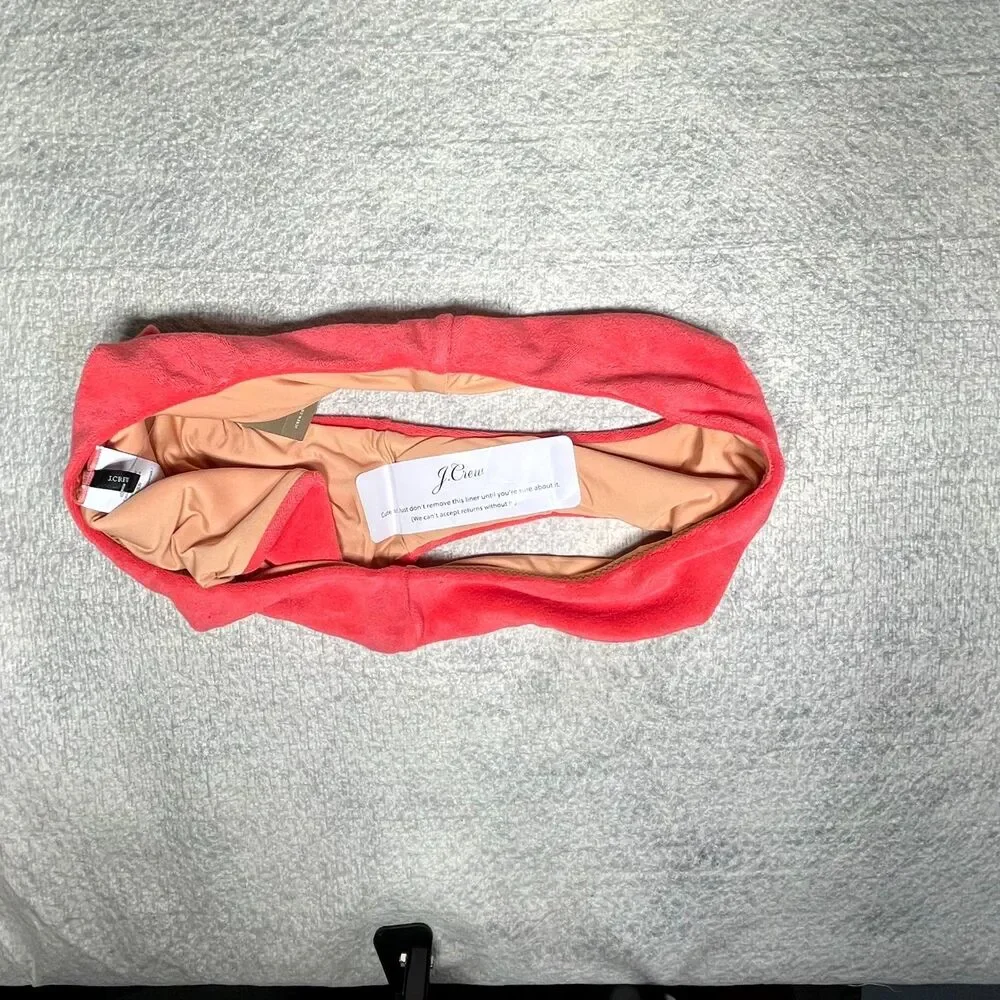 J.Crew Curved-waist‎ cheeky bikini bottom in terry Size XL NEW BK550 COR